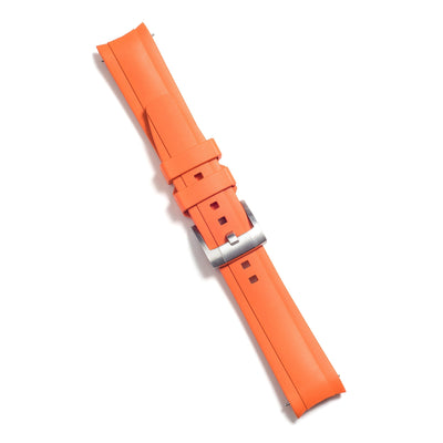 Orange Rubber / Silver Buckle