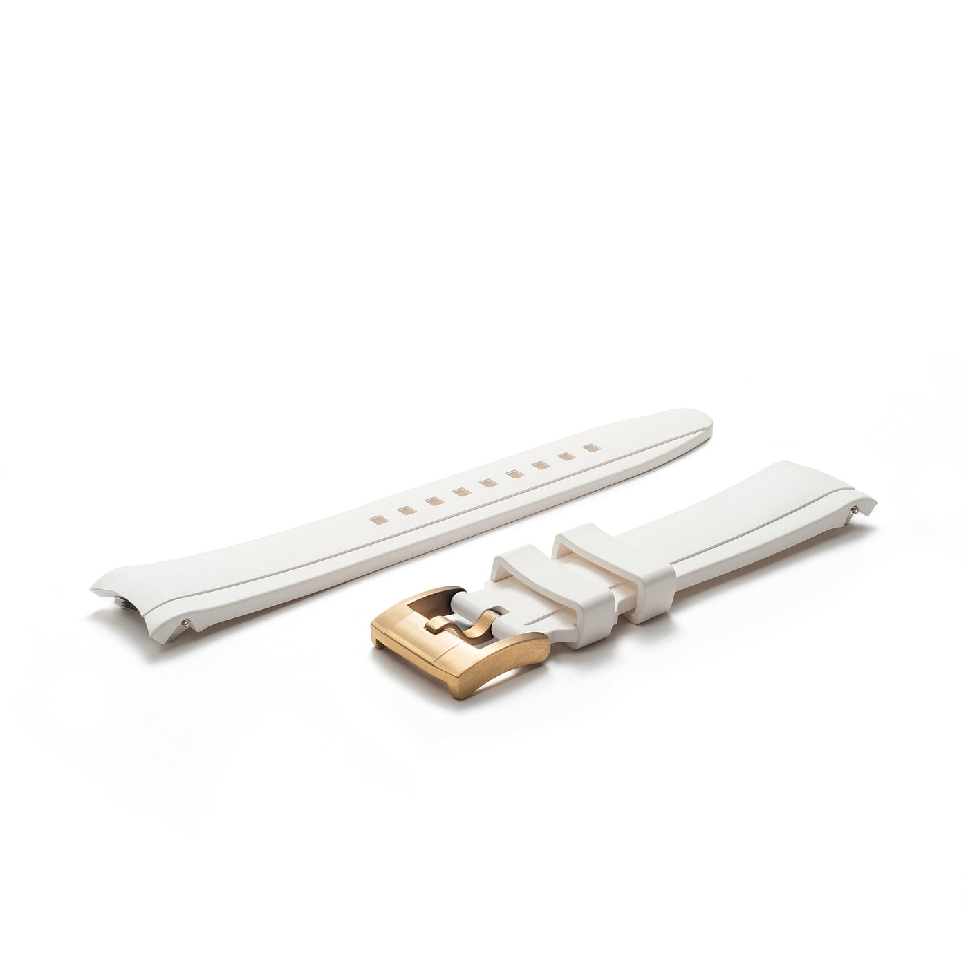 White Rubber / Gold Buckle / Standard