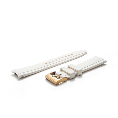 White Rubber / Gold Buckle / Short