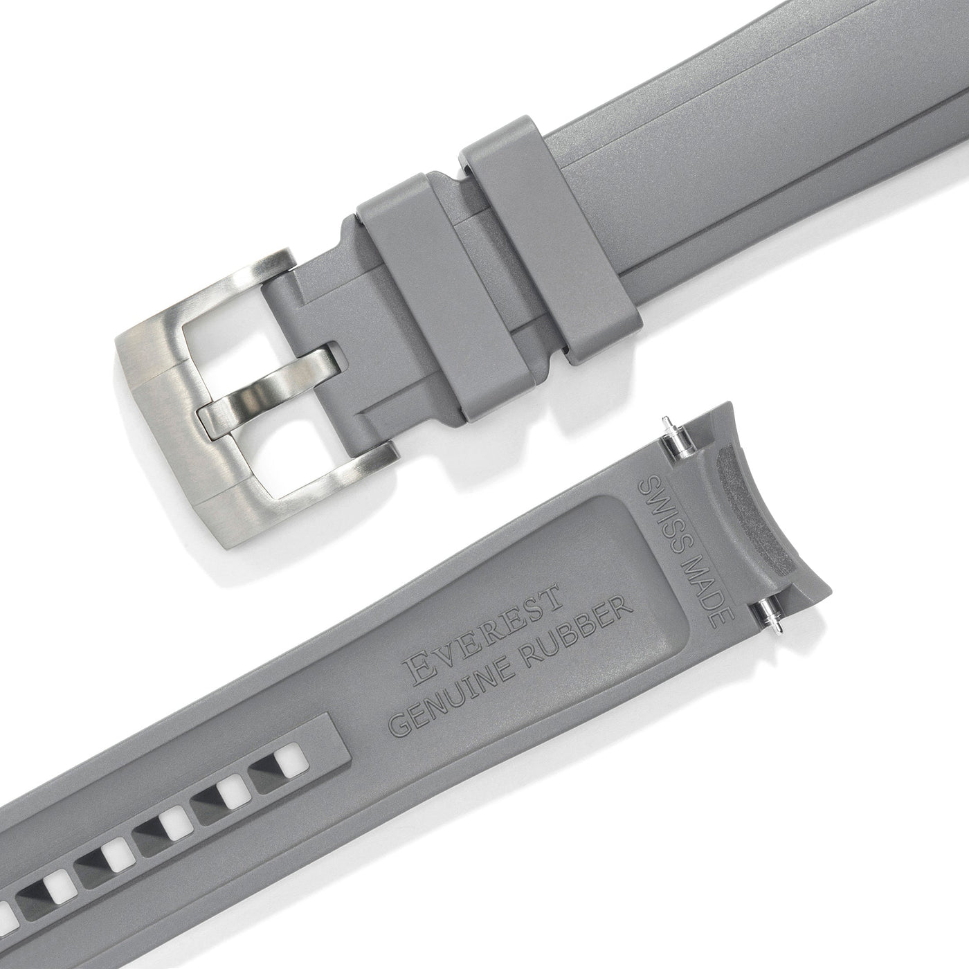 Gray Rubber / Silver Buckle Strap