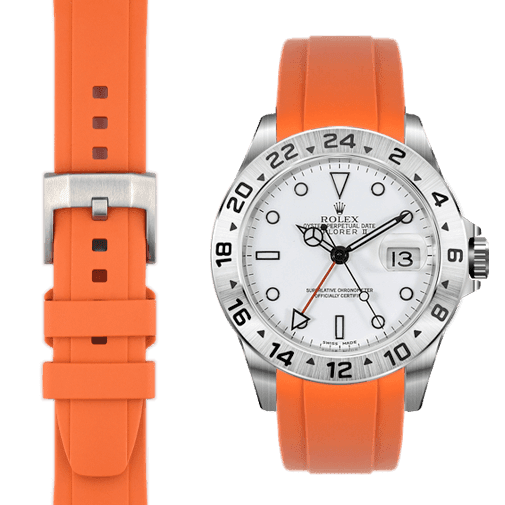 Orange Rubber / Silver Buckle / Standard