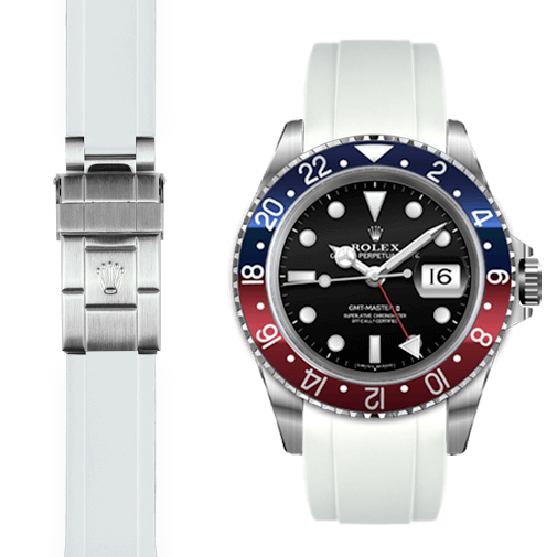 Rolex GMT white  rubber watch strap