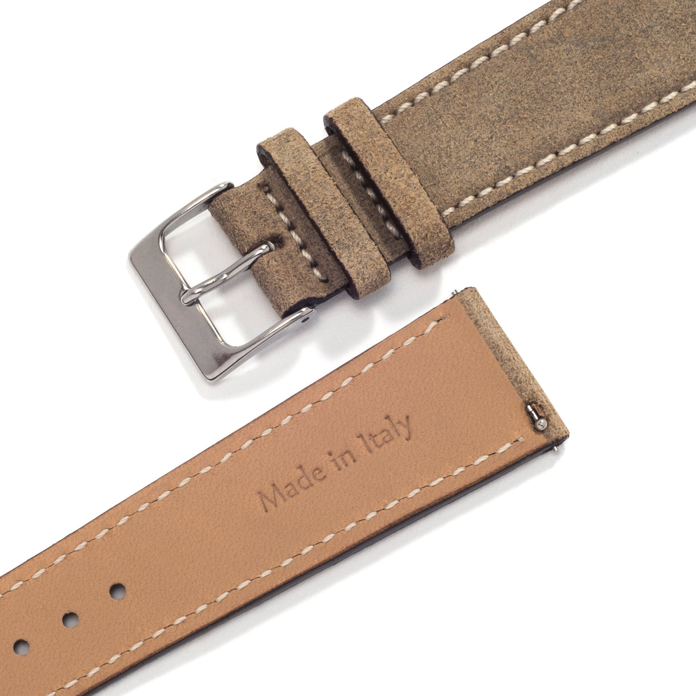 Bracelet de Montre Universel en Cuir Taupe