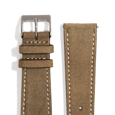 Bracelet de Montre Universel en Cuir Taupe