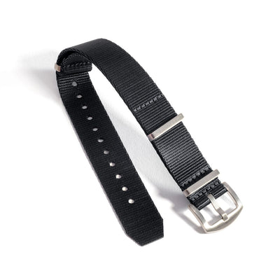 Bracelet de montre en nylon noir Everest