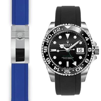 Bracelet caoutchouc Curved End pour Rolex GMT Master II Ceramic Déployant