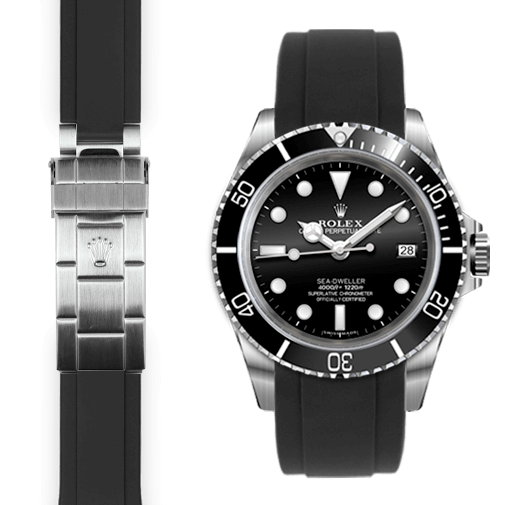 Rolex Sea Dweller black rubber watch strap