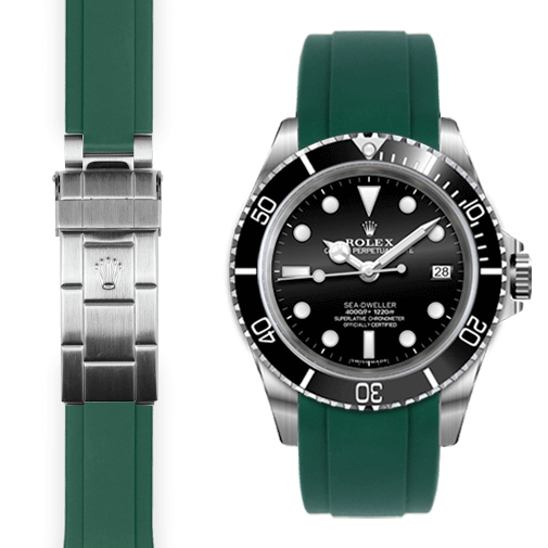 Rolex Sea Dweller green rubber watch strap