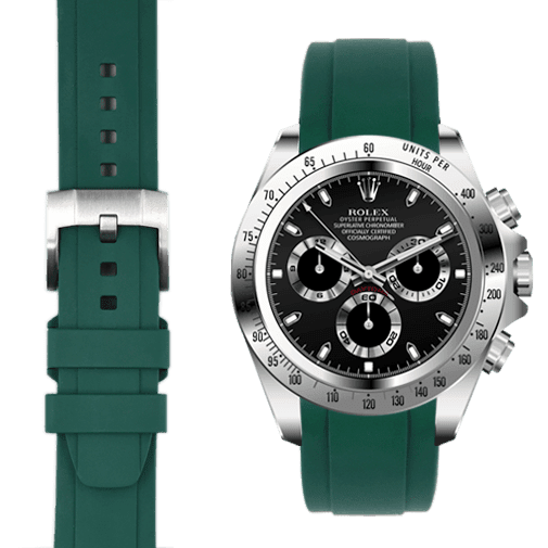 Bracelet caoutchouc Curved End pour Rolex Daytona avec boucle ardillon