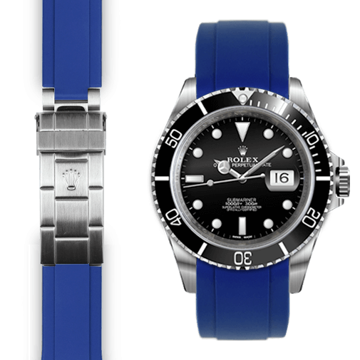 Rolex Submariner blue rubber watch strap