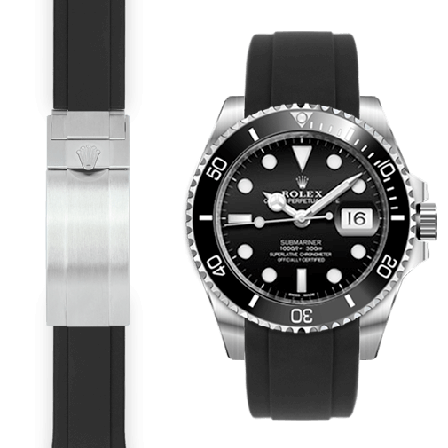 Rolex Submariner black rubber watch strap