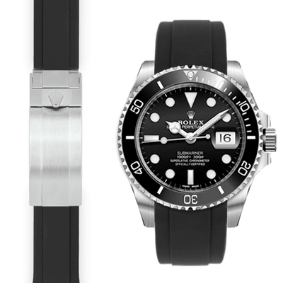 Rolex Submariner black rubber watch strap