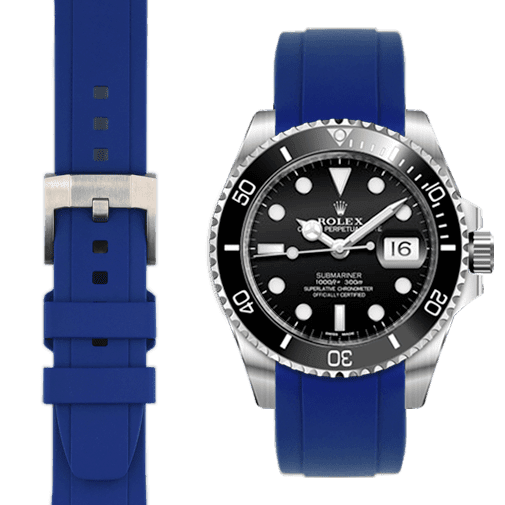 Bracelet caoutchouc Curved End pour Rolex Submariner Ceramic avec boucle ardillon