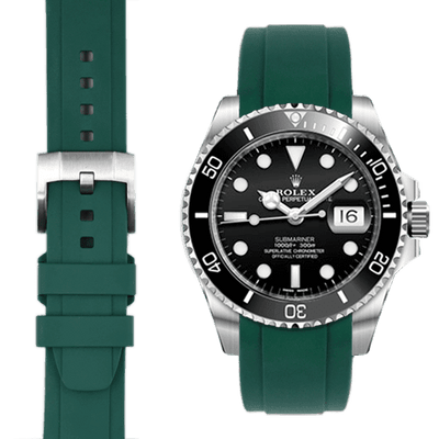 Bracelet caoutchouc Curved End pour Rolex Submariner Ceramic avec boucle ardillon