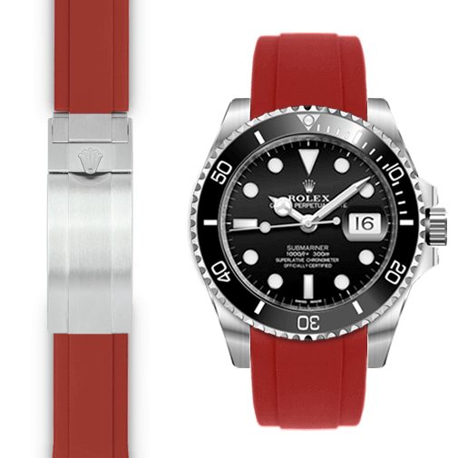 Rolex Submariner red rubber watch strap