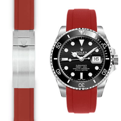 Rolex Submariner red rubber watch strap