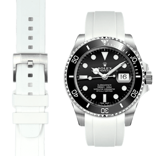 Bracelet caoutchouc Curved End pour Rolex Submariner Ceramic avec boucle ardillon