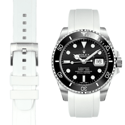 Bracelet caoutchouc Curved End pour Rolex Submariner Ceramic avec boucle ardillon