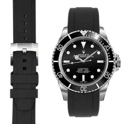 Bracelet caoutchouc Curved End pour Rolex Submariner No-Date avec boucle ardillon