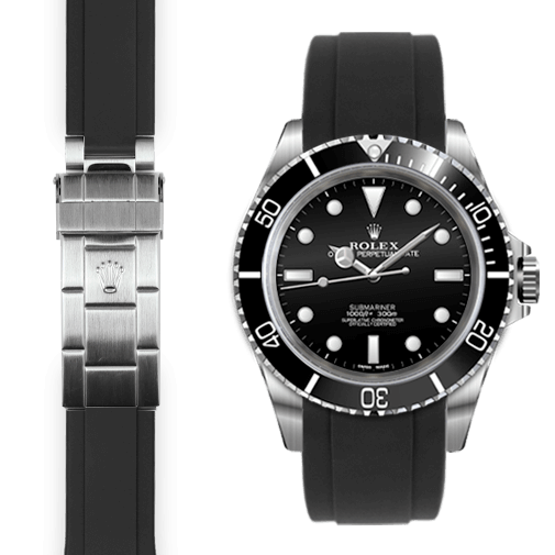 Rolex Submariner black rubber watch strap