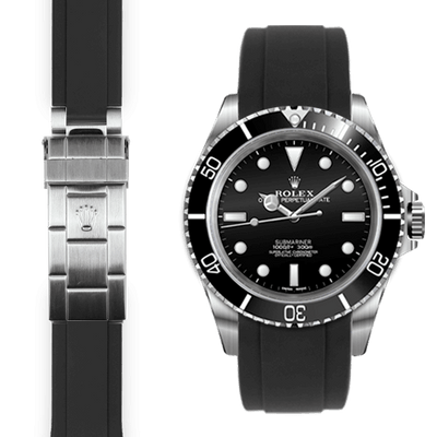 Rolex Submariner black rubber watch strap