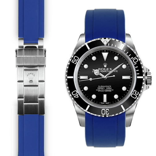 Rolex Submariner blue rubber watch strap