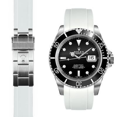 Rolex Submariner white rubber watch strap