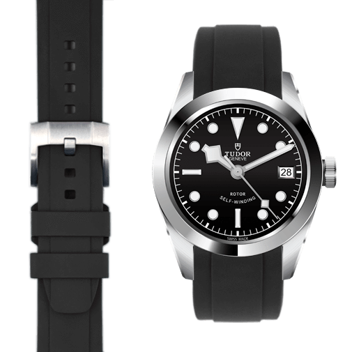 Tudor Black Bay black rubber strap