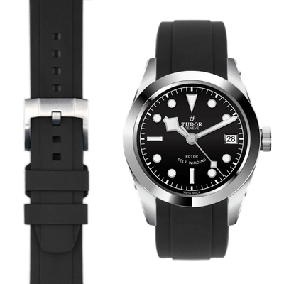 Tudor Black Bay black rubber strap