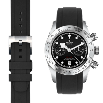 tudor black rubber strap