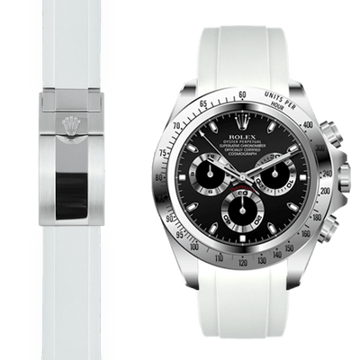 rolex Daytona white rubber deployant watch strap