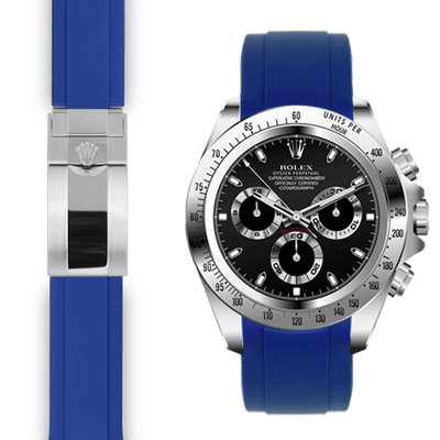 Rolex Daytona blue rubber deployant watch strap