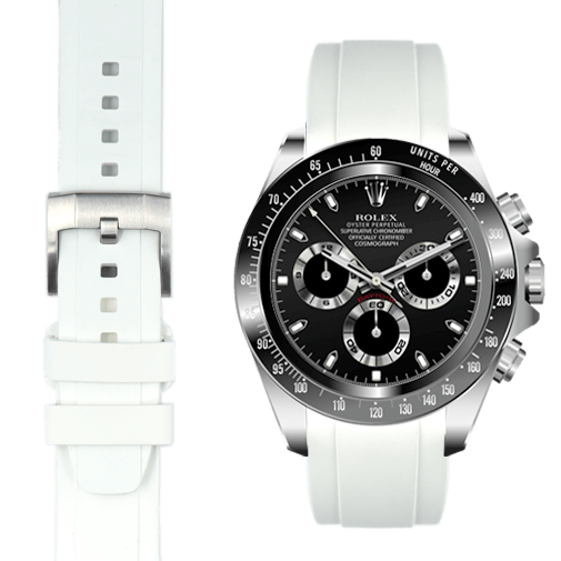 Bracelet caoutchouc Curved End pour Rolex Ceramic Daytona avec boucle ardillon