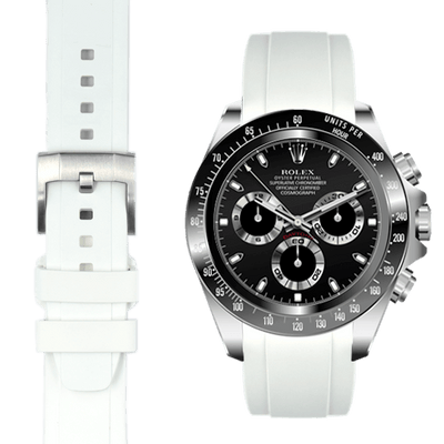 Bracelet caoutchouc Curved End pour Rolex Ceramic Daytona avec boucle ardillon