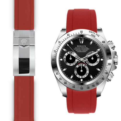 Rolex Daytona red rubber deployant watch strap