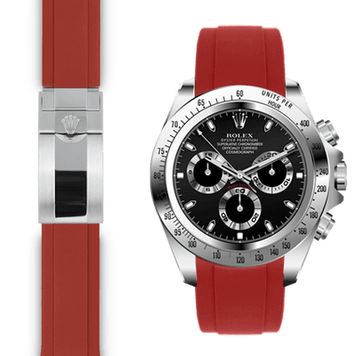 Rolex Daytona red rubber deployant watch strap