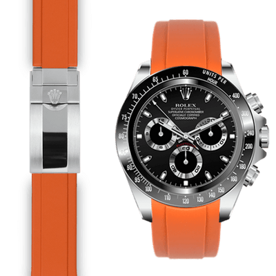 Rolex Daytona orange rubber deployant watch band