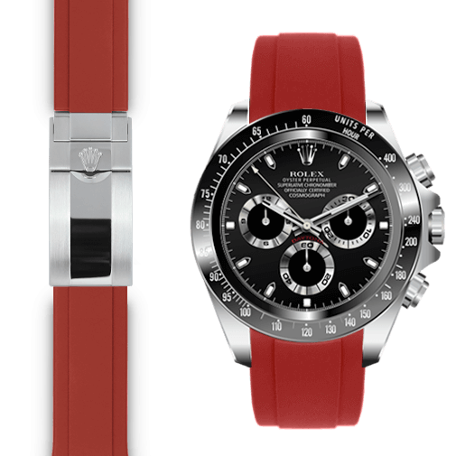 Rolex Daytona red rubber deployant watch band