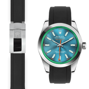 Rolex Milgauss black rubber deployant strap