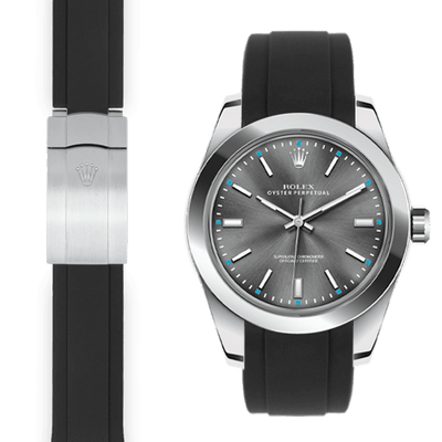 Rolex Oyster perpetual black rubber deployant strap