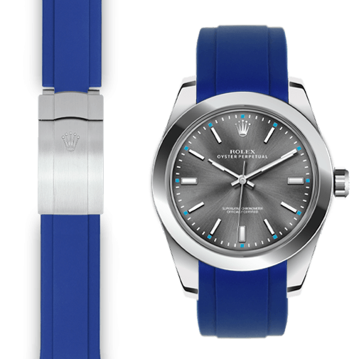 Rolex Oyster perpetual blue rubber deployant clasp