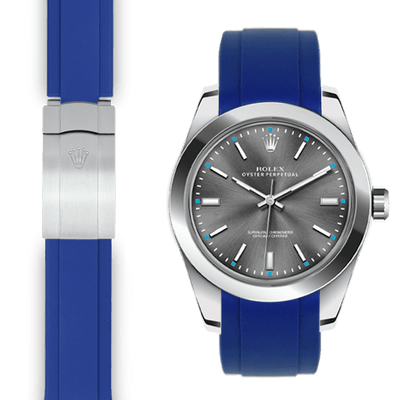 Rolex Oyster perpetual blue rubber deployant clasp