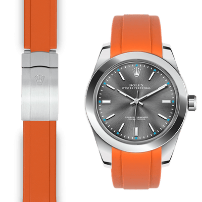Rolex Oyster perpetual orange rubber deployant strap