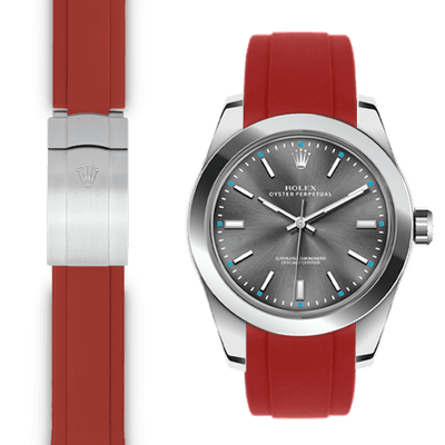 Rolex Oyster perpetual red rubber deployant strap