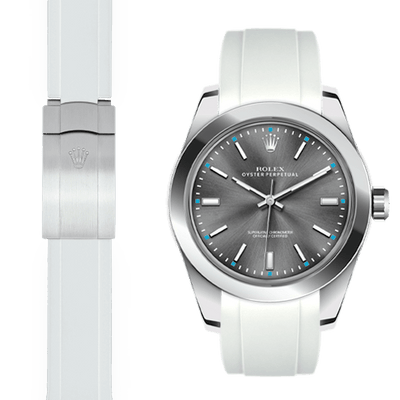 Rolex Oyster perpetual white rubber deployant strap