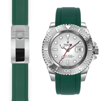 rolex Yacht Master green rubber deployant watch strap